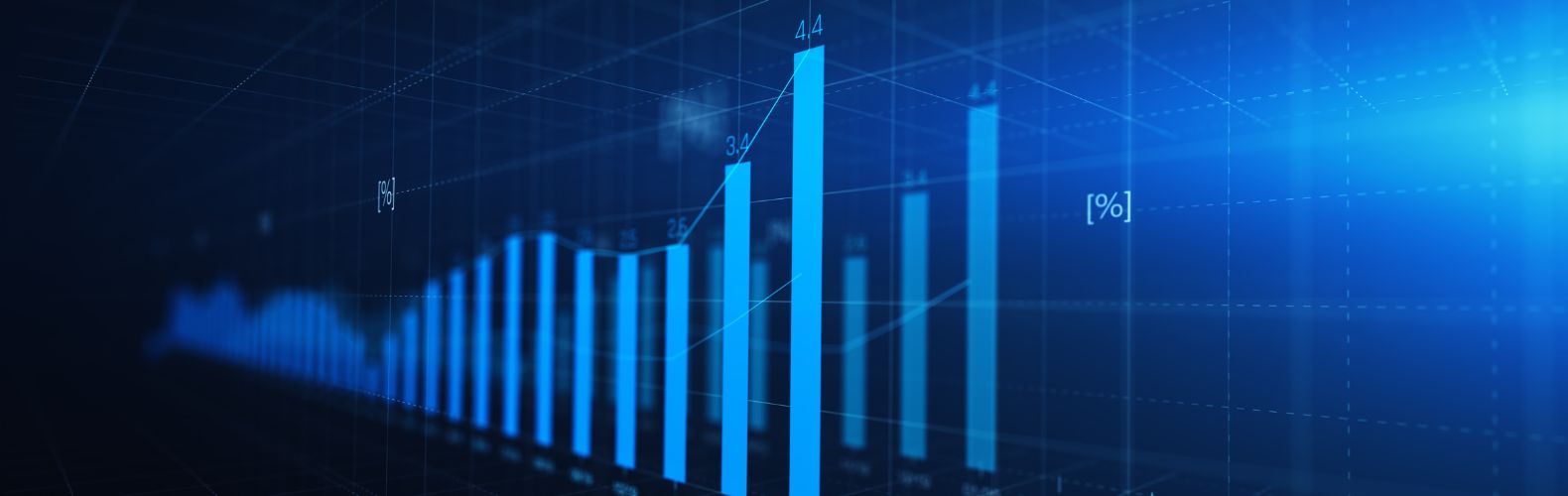 Financial graph showing statistics, prices falling, stock market crash, crisis, inflation rate.